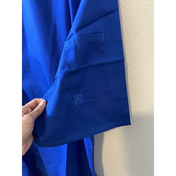 Happy Chef Uniform Shirt Lot Of 2 Mens Medium Blue Snap Button Front #517 New - Picture 5 of 9